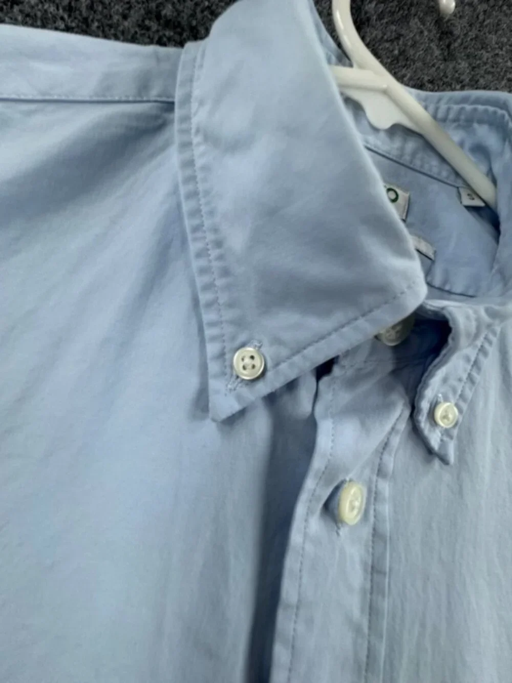 Kenzo Small Casual Button-Down Logo Blue Paris Long Sleeve Shirt Solid Men Adult